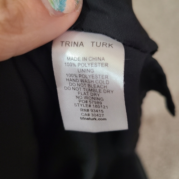 Trina Turk Cocktail Soiree Greyhound Rainbow Polka Dot Keyhole Neckline Blouse - Picture 3 of 3